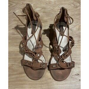 Forever 21 Women's 5.5  Lace Up High Heel Sandals open toe